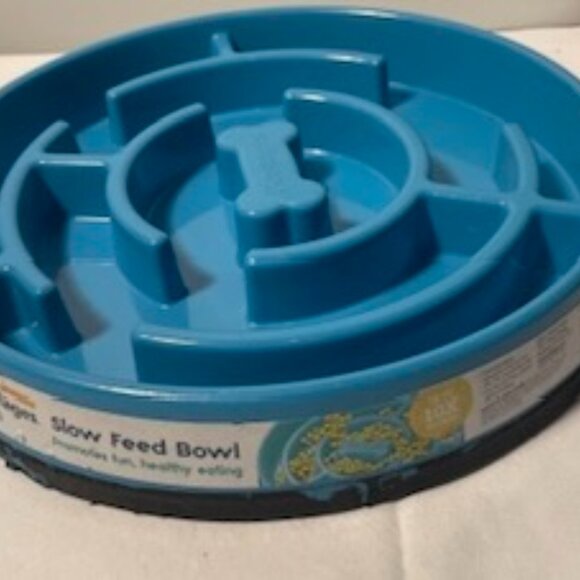 Petstages Slow Fun Feed Dog Bowl, Dishwasher Safe, Blue - Picture 3 of 14